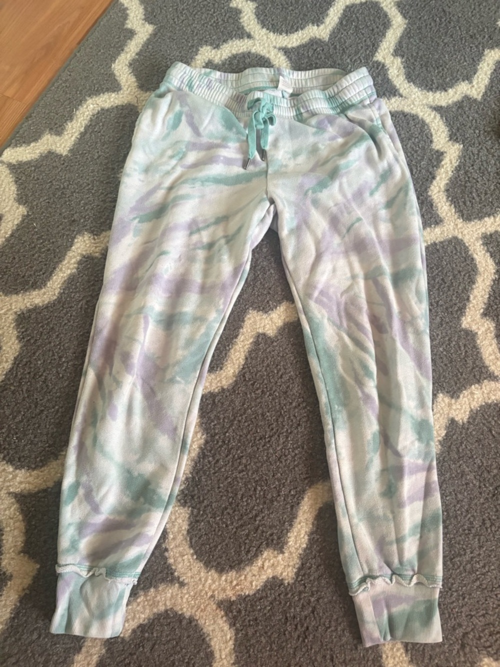 Secret Treasures Pastel Mint & Lavender Tie-Dye Joggers